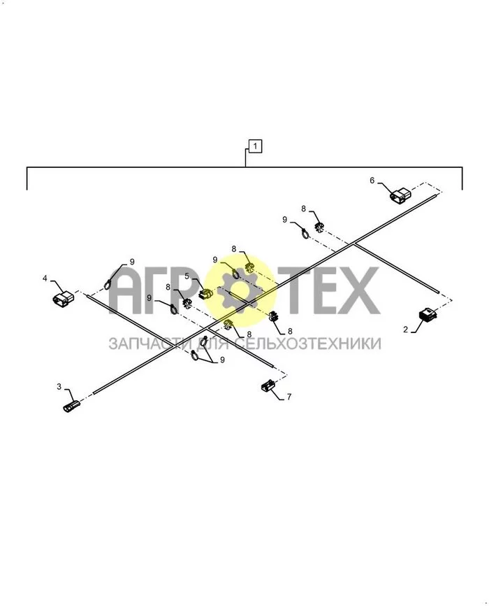 55.516.AL[02] - ROW UNIT BACKBONE HARNESS ; (Var) P45C07EB, P45D07EB, P45E07EB, P45F07EB, P45G07EB, P45H07EB, P55A07EB, P55B07EB, P55C07EB, P55D07EB, P55E07EB, P65A07EB, P65B07EB, P65C07EB, P65D07EB (№2 на схеме)