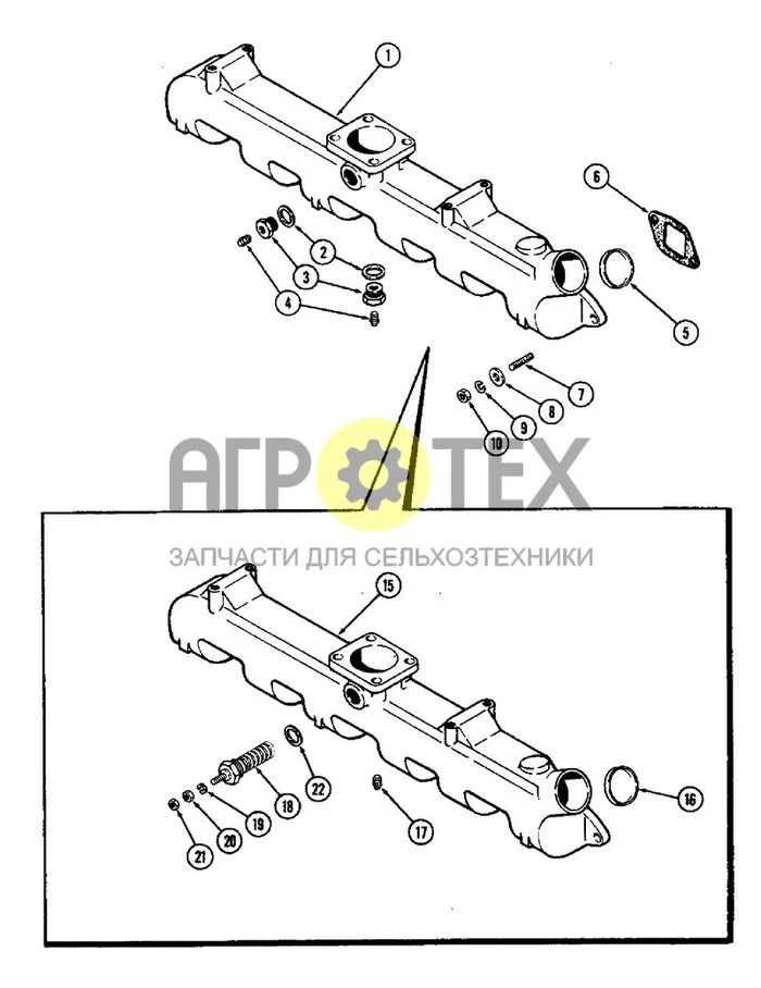 023A - INTAKE MANIFOLD, 504BDT DIESEL ENGINE (№20 на схеме)