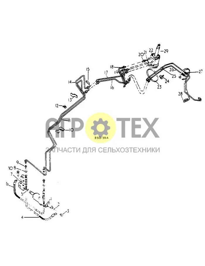 10-03 - ГИДРАВЛИКА, ГИДРОУСИЛИТЕЛЬ РУЛЕВОГО УПРАВЛЕНИЯ, ТРАКТОРЫ С РЕГУЛИРУЕМОЙ ПЕРЕДНЕЙ ОСЬЮ И ЛИТОЙ БАЛКОЙ, ТРАКТОРЫ ПОЛНОГО ПРИВОДА (№23 на схеме)