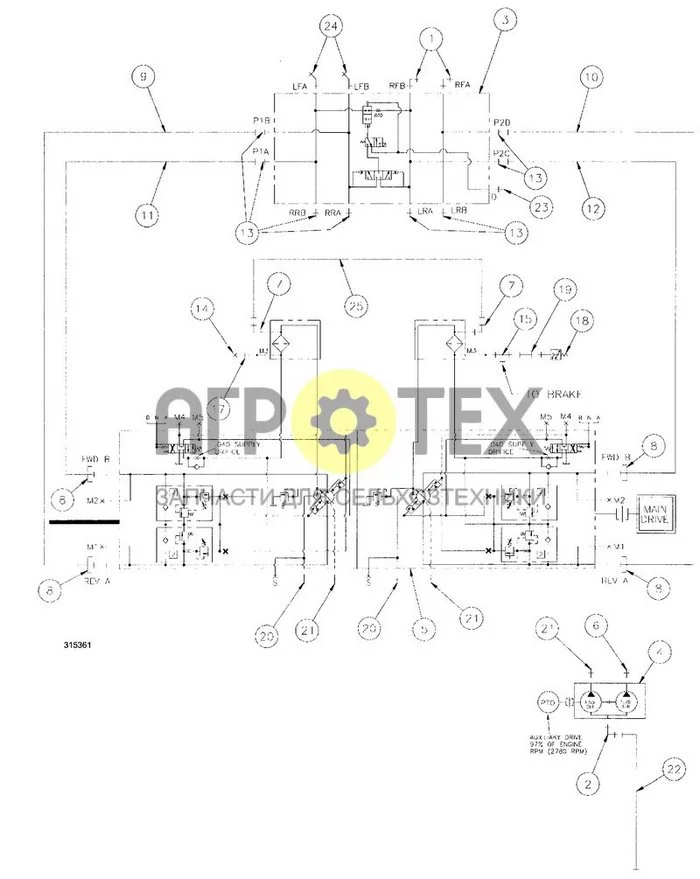 06-004 - HYDROSTATIC PUMP GROUP (№1 на схеме)