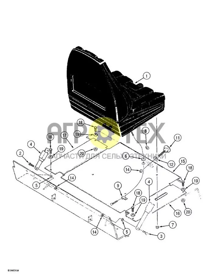 9-19A - DELUXE SEAT MOUNTING AND SEAT BELTS, P.I.N. JAF0222205 AND AFTER (№20 на схеме)