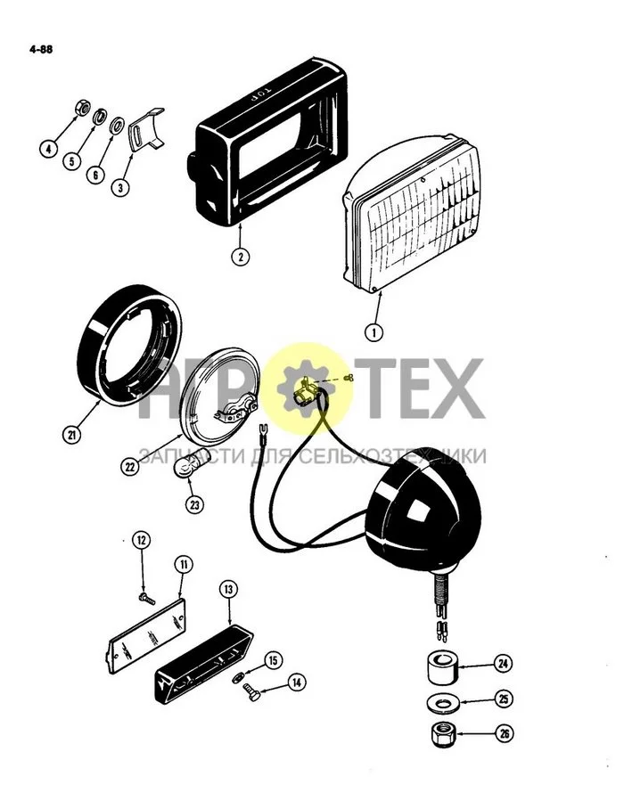 4-088 - HEAD LAMP (№4 на схеме)