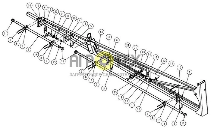 09-048 - SPRAYBAR, OUTER, 20' OFF, 6 SECTION, LO-FLOW (№19 на схеме)
