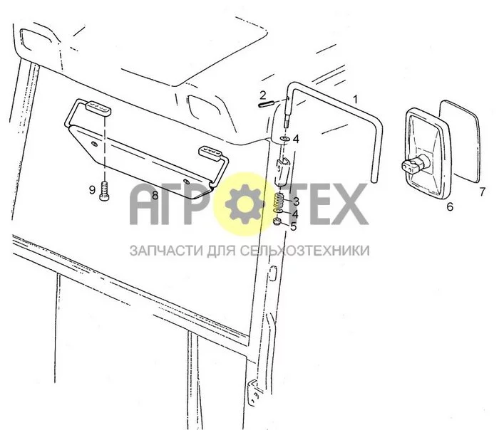 09B-08[01] - ЗЕРКАЛО ЗАДНЕГО ВИДА, СТАНДАРТНОЕ / СОЛНЦЕЗАЩИТНОЕ (№5 на схеме)