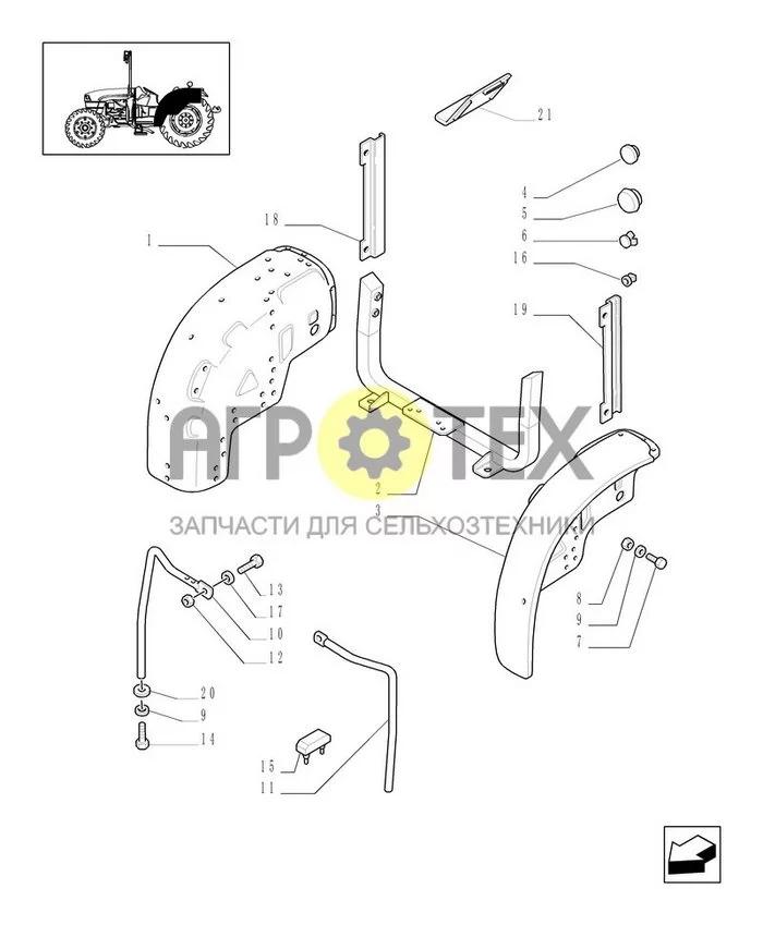 1.92.87[02] - MUDGUARDS AND FOOTBOARDS - L/CAB (№14 на схеме)