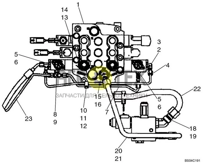 08-16 - HYDRAULICS, ATTACHMENT - HIGH FLOW, CONTROL VALVE (№11 на схеме)