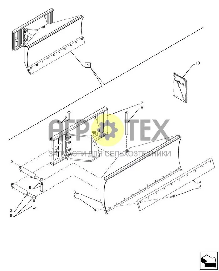89.850.004 - SNOW PLOUGH, ОТВАЛ БУЛЬДОЗЕРА, ГИДРАВЛИЧЕСКИЕ (2135MM) (№5 на схеме)