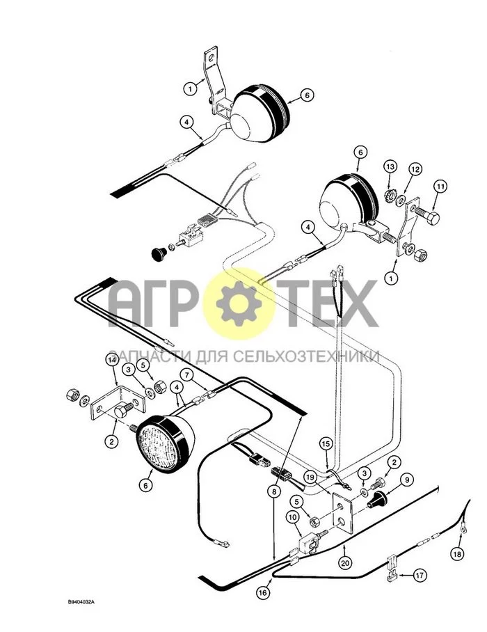 4-36 - ROAD LAMPS AND WIRING, SPECIAL PARTS FOR GERMAN (TBG), P.I.N. JAF0096608 AND AFTER (№5 на схеме)