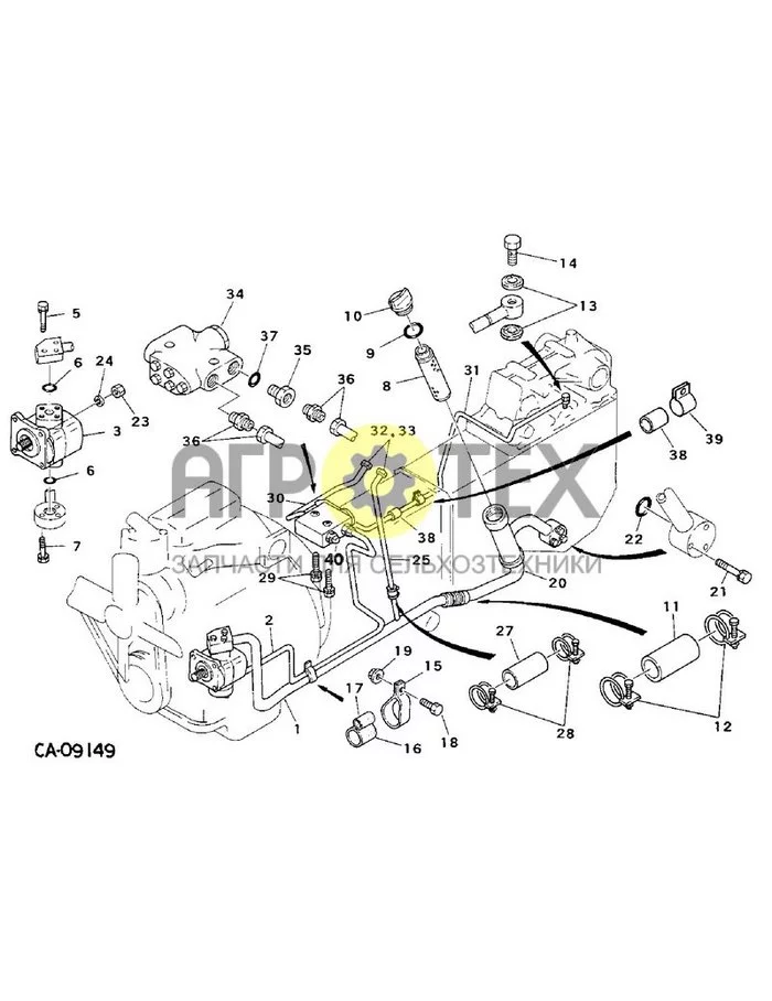 10-09 - HYDRAULICS, HYDRAULIC SUPPLY, WITH POWER STEERING, CONSTANT MESH GEAR TRANSMISSION (№7 на схеме)