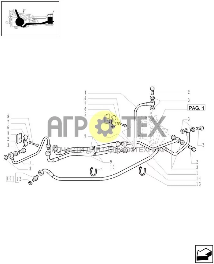 1.82.7/16[02] - (VAR.389/1) TWO FRONT CONTROL VALVES FOR REAR 'BOSCH' CONTROL VALVES - PIPES - D4936 (№8 на схеме)