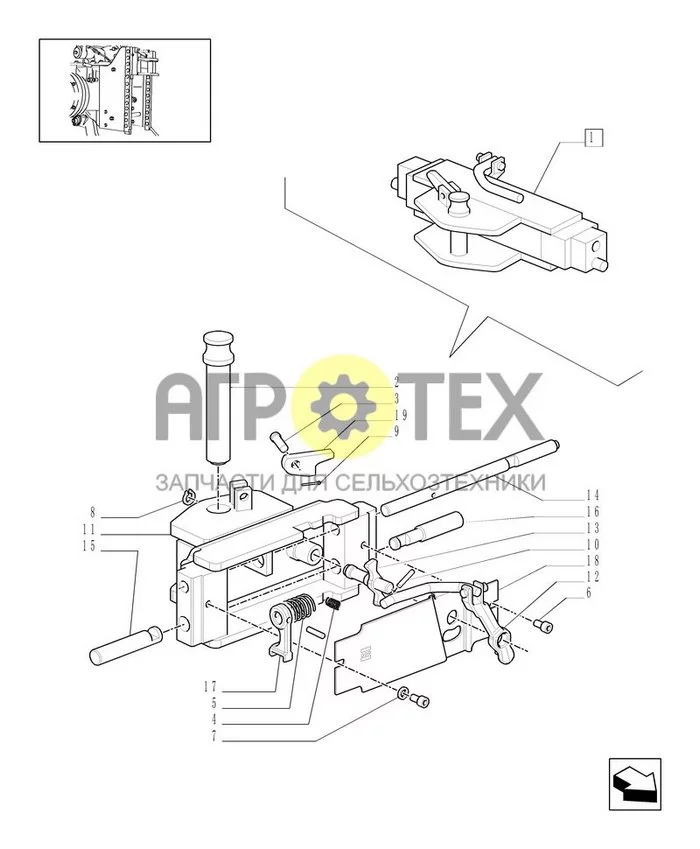 1.89.3/  A - FIXED HOOK, CAT. 'C'  VERTICAL ADJUST SLIDING - PARTS (№6 на схеме)