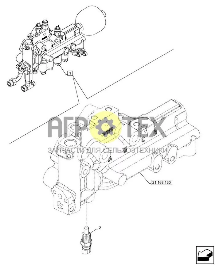 55.022.010 - VAR - 336852, 336854 - ТРАНСМИССИЯ, POWERSHUTTLE, РАСПРЕД КЛАПАН, ДАТЧИК, КОМПОНЕНТЫ, HI-LO (№2 на схеме)