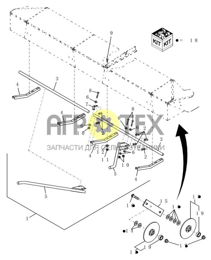 025 - PUSHBAR DIVIDER & ROLLING CROP DIVIDER (№12 на схеме)