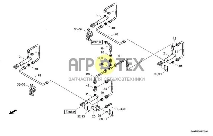 9768[A] - ТОРМОЗ, ГИДРАВЛИЧЕСКИЙ ТОРМОЗНОЙ ЦИЛИНДР (№24 на схеме)