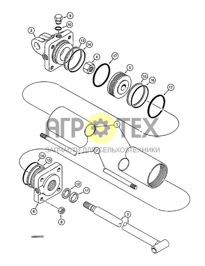 8-24 - PRIMARY WING LIFT CYLINDER - 224795C92, 4' (102 MM) ID - IOWA INDUSTRIAL HYDRAULICS MANUFACTURED (№10 на схеме)