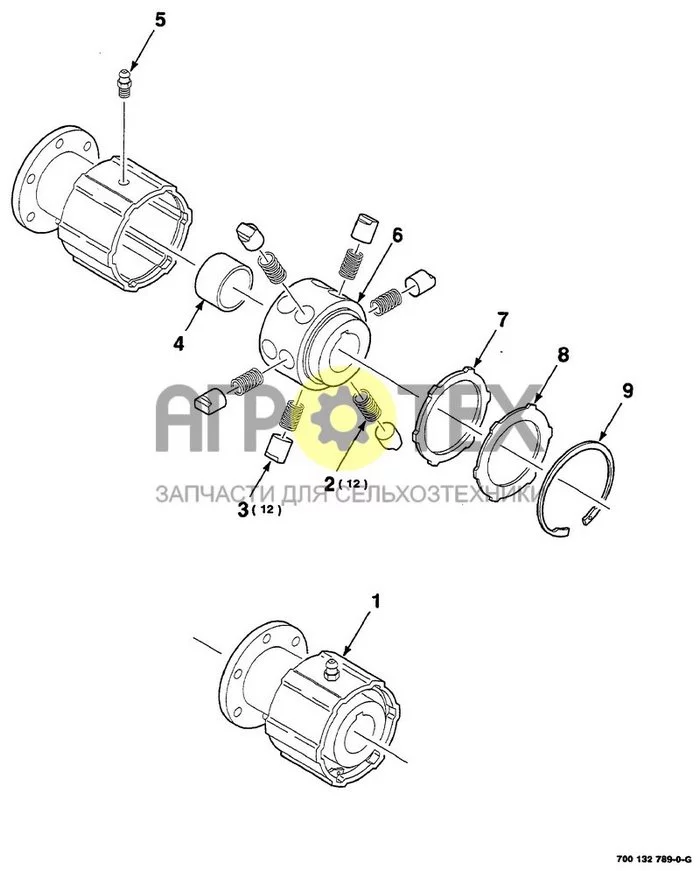 2-014 - ХРАПОВАЯ МУФТА В СБОРЕ, 700132789 В СБОРЕ (№5 на схеме)