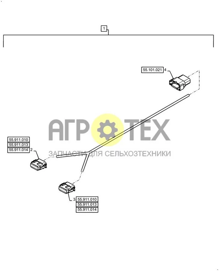 55.911.AB[03] - ЖГУТ ПРОВОДОВ И РАЗЪЕМ, ПРИЕМНИК GPS (№2 на схеме)