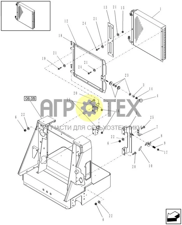 07.03 - HYDRAULIC OIL COOLER (№22 на схеме)