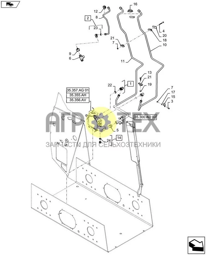 35.525.AA[01] - ВСПОМОГАТЕЛЬНАЯ ГИДРАВЛИКА (№23 на схеме)