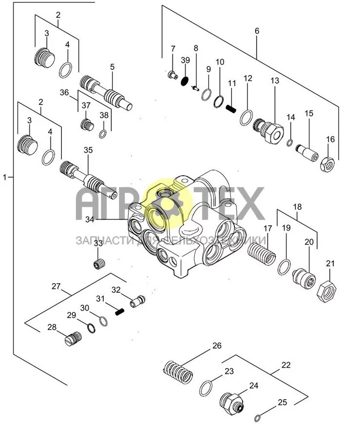 08-19 - PRIORITY AND REGULATOR VALVE ASSEMBLY - MAGNUM 225, 250, 280 AND 310 (№32 на схеме)
