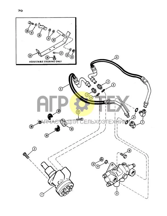 070 - ГИДРОСТАТИЧЕСКАЯ СИСТЕМА РУЛЕВОГО УПРАВЛЕНИЯ (№12 на схеме)