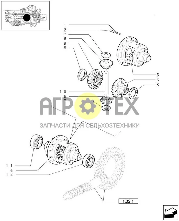 1.32.4[02] - ДИФФЕРЕНЦИАЛЫ - ЗАПЧАСТИ (№12 на схеме)