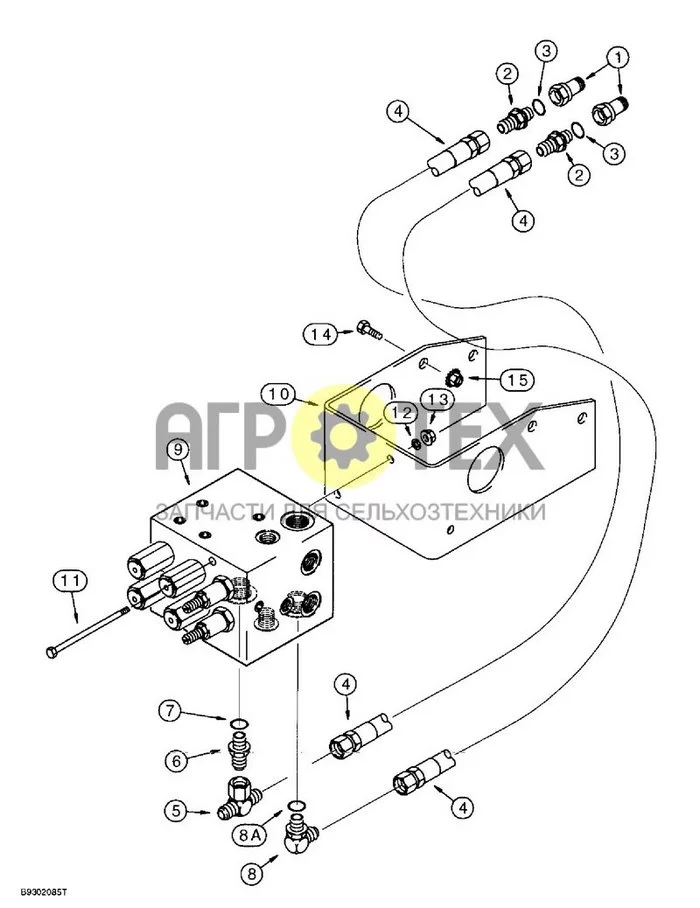 8-030 - СИСТЕМА HYD ОТ ТРАКТОРА К СЕЯЛКЕ, КРЕПЛЕНИЕ БЛОКА КЛАПАНОВ HYD, ШИРИНОЙ 8 РЯДОВ И УЗКОСТЬЮ 12 РЯДОВ, ВЕРТИКАЛЬНЫЙ ОТКИД (№3 на схеме)