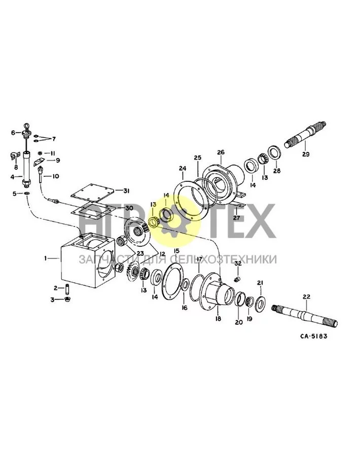 07-12 - DRIVE TRAIN, FEEDER DRIVE FORWARD GEAR CASE (№22 на схеме)