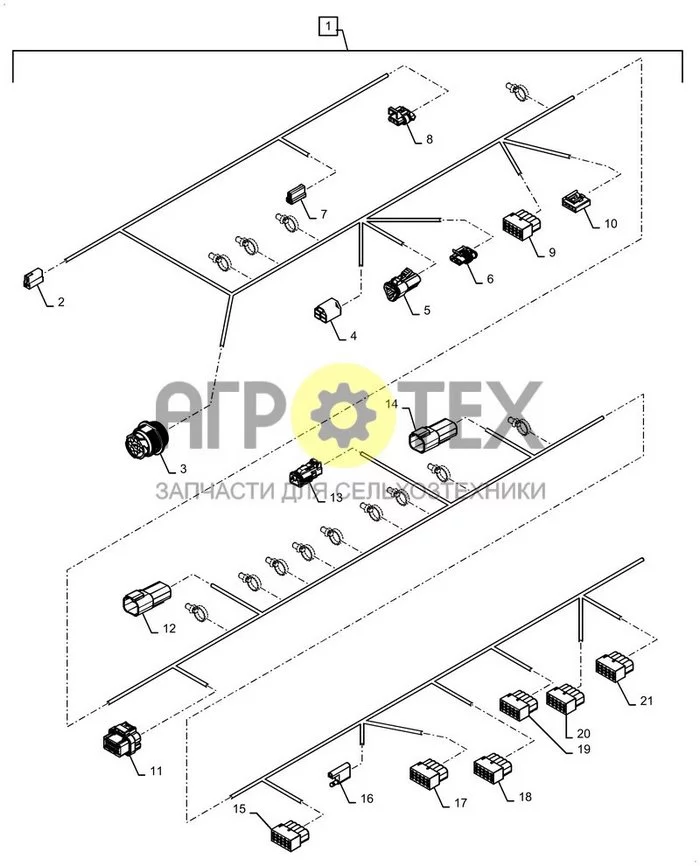 55.510.060[01] - КАБИНА, ЖГУТ ПРОВОДОВ, В СБОРЕ ; (Tech Type) TR270B COMPACT TRACK LOADER - STAGE 5 EU (№3 на схеме)