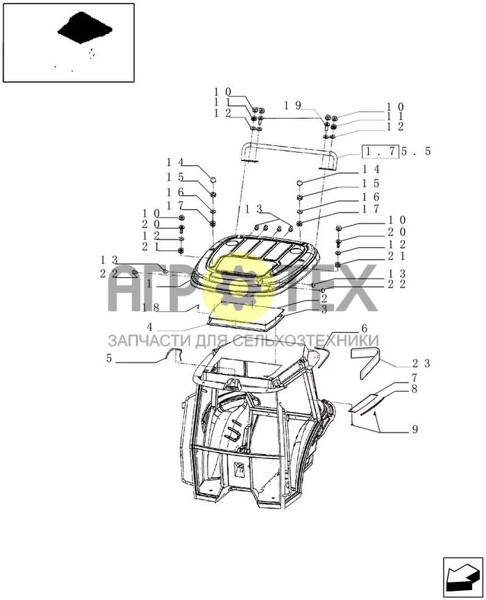 1.92.0[66] - КРЫША КАБИНЫ (№10 на схеме)