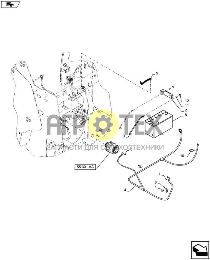 55.302.AG - БАТАРЕЯ И КАБЕЛЬ (№12 на схеме)