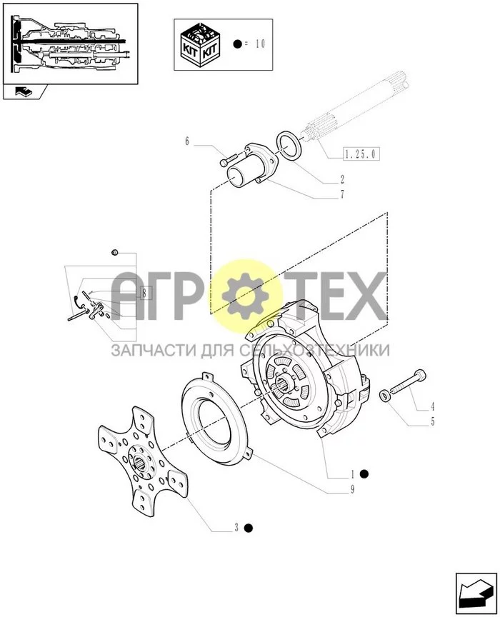 1.25.0/01[01] - ГИДРАВЛИЧЕСКАЯ ТРАНСМИССИЯ - СЦЕПЛЕНИЕ 16X16 И 32X16 (АРТ.330275-330278) (№5 на схеме)