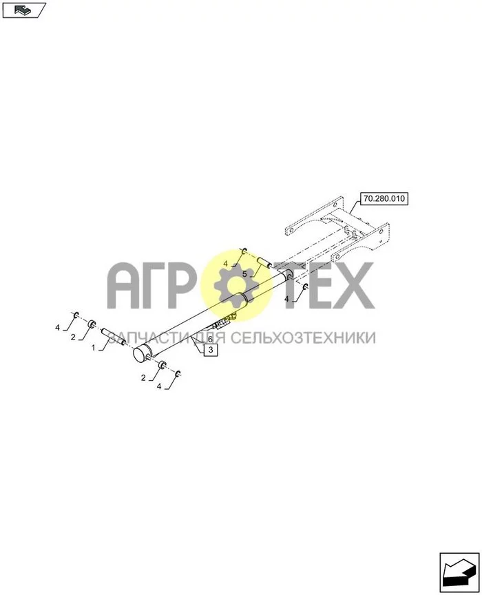 35.570.010 - STANDARD BALE EJECTION MECHANSIM, CYLINDER ; (Var) 422088001, 422088092, 422211001, 422211042, 462513001, 462513002 ; (Tech Type) LB324P XL (№4 на схеме)