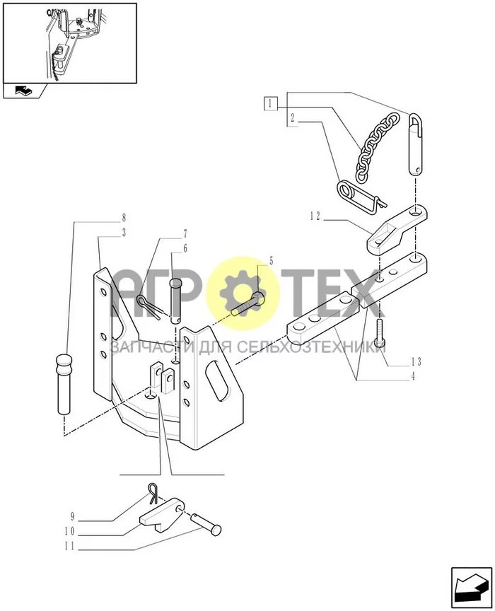 1.89.3/09 - TOW-BAR CAT.'A' TOW HOOK 33MM. WITH CLEVIS (VAR.330896) (№2 на схеме)