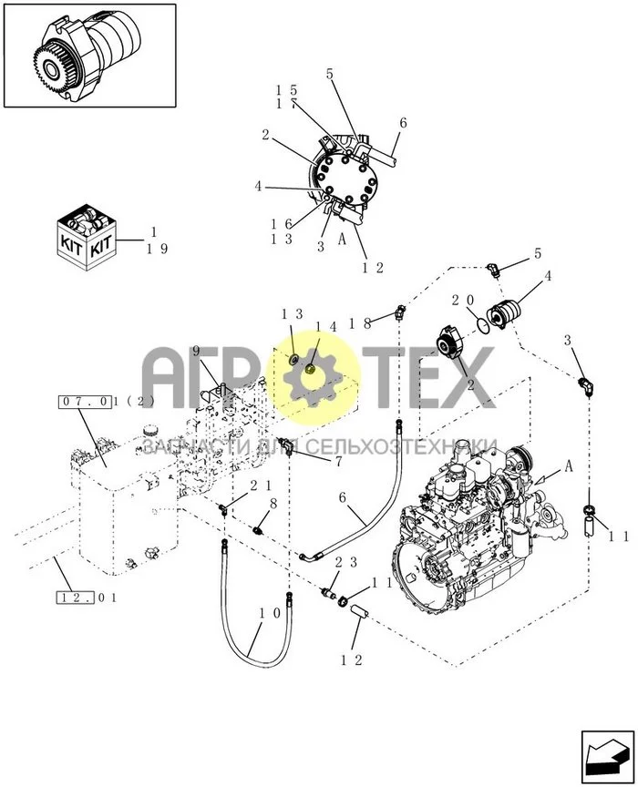 18.17 - DIA.  AUXILIARY ENGINE-MOUNTED HYDRAULIC DRIVE KIT (№13 на схеме)