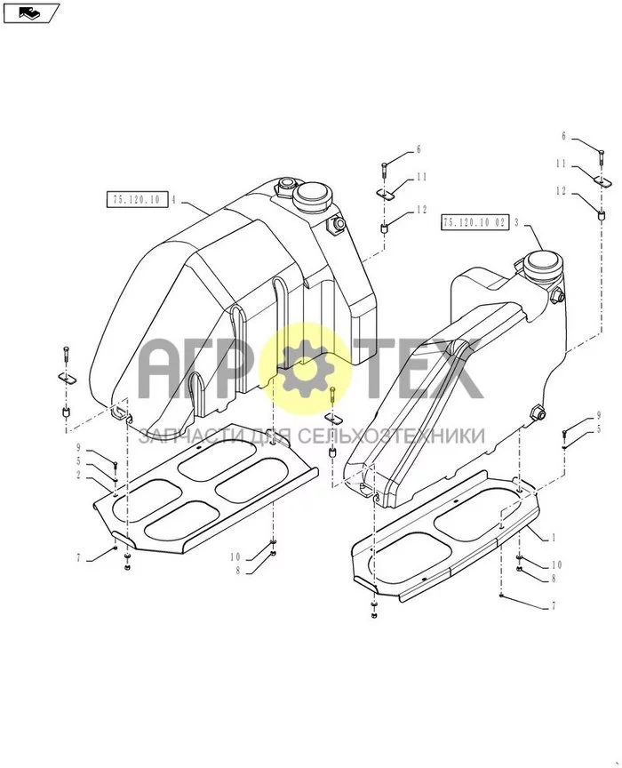 75.120.13[02] - УЗЕЛ КРЕПЛЕНИЯ ПРОМЫВОЧНОГО БАЧКА, АРТИКУЛ YCT033001 И ДАЛЕЕ (№8 на схеме)