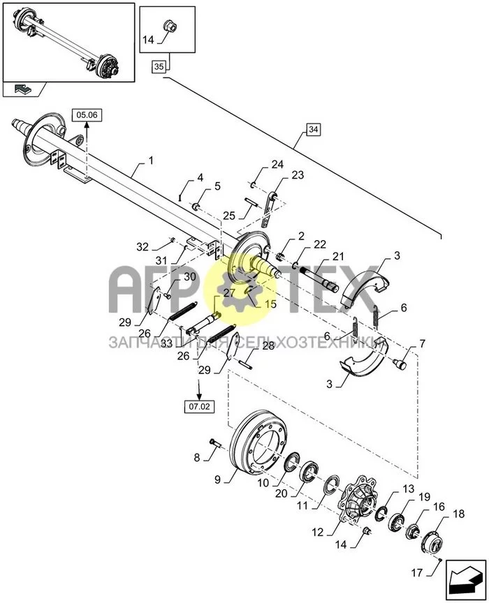 05.11[01] - TANDEM AXLE, HYDRAULIC BRAKES (№24 на схеме)