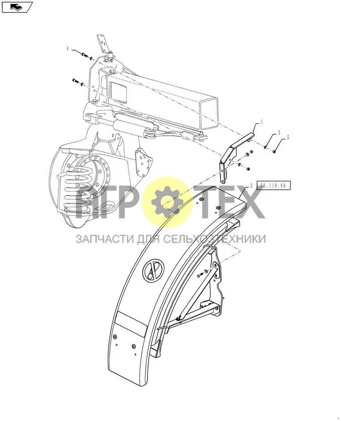 90.116.04 - ПОДКРЫЛКОВАЯ ГРУППА, LH, АРТИКУЛ YCT032659 (№5 на схеме)