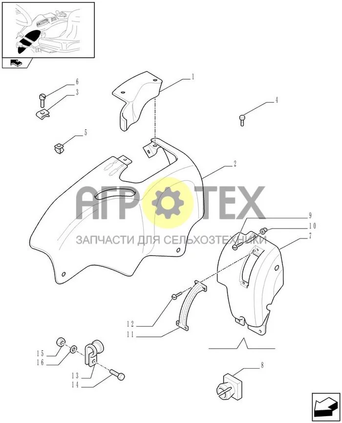 90.160.0502 - КРЫШКА УПРАВЛЕНИЯ - RH - L/КАБИНА (№16 на схеме)