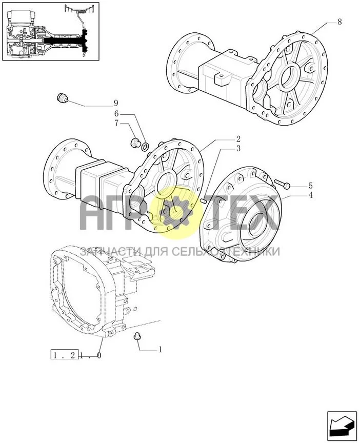 1.48.1/01 - (VAR.449) 4WD WATER PROOF TRANSMISSION - SIDE REDUCER BOX AND COVERS (№5 на схеме)