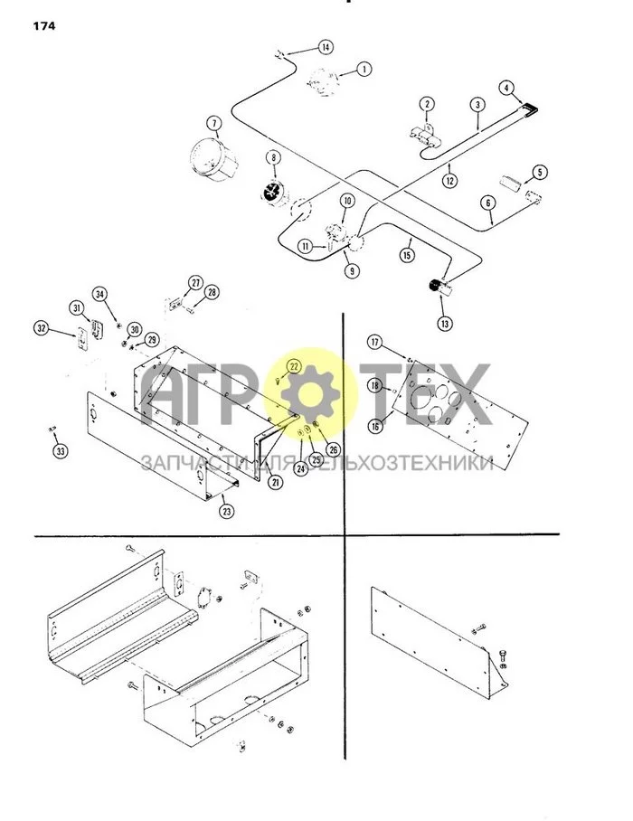 174 - INSTRUMENTS, COMPARTMENT & PANEL, STANDARD GAUGES, B OR C, D OR E, F / HOOD, RIGHT SIDE & LEFT SIDE (№26 на схеме)