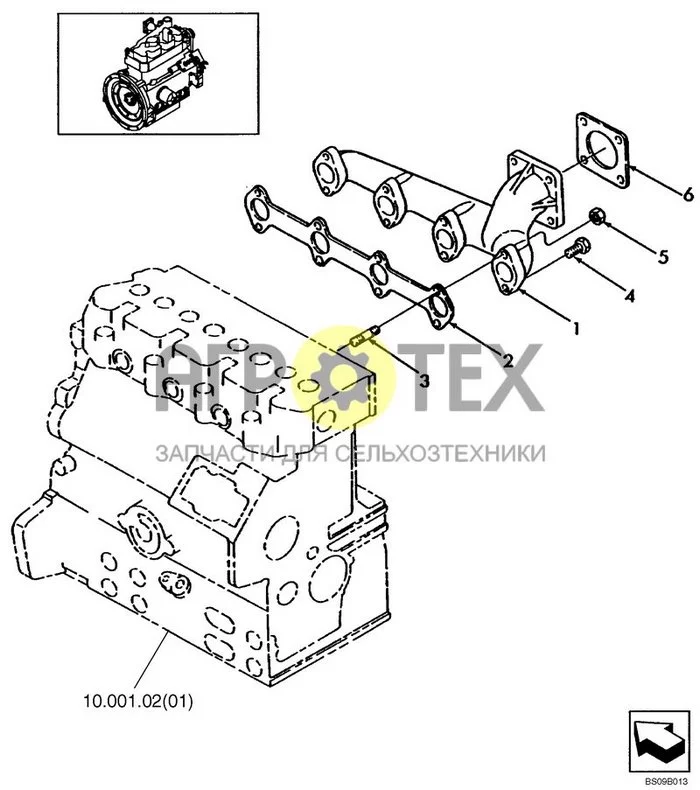 10.254.05[01] - ВЫПУСКНОЙ КОЛЛЕКТОР, L160 (№5 на схеме)