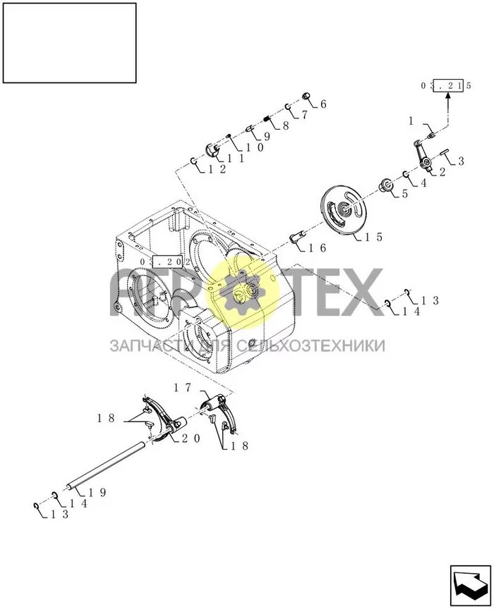 03.210[01] - КОРОБКА ПЕРЕДАЧ, РЕГУЛЯТОР ПЕРЕКЛЮЧЕНИЯ ПЕРЕДАЧ (№14 на схеме)