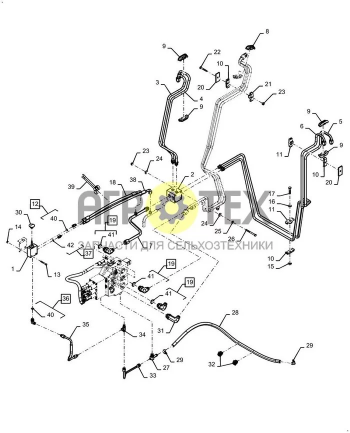 35.701.AX[01] - ПОГРУЗЧИК, КЛАПАН, ТРУБОПРОВОДЫ ; (Var) 64W002B01 (№40 на схеме)