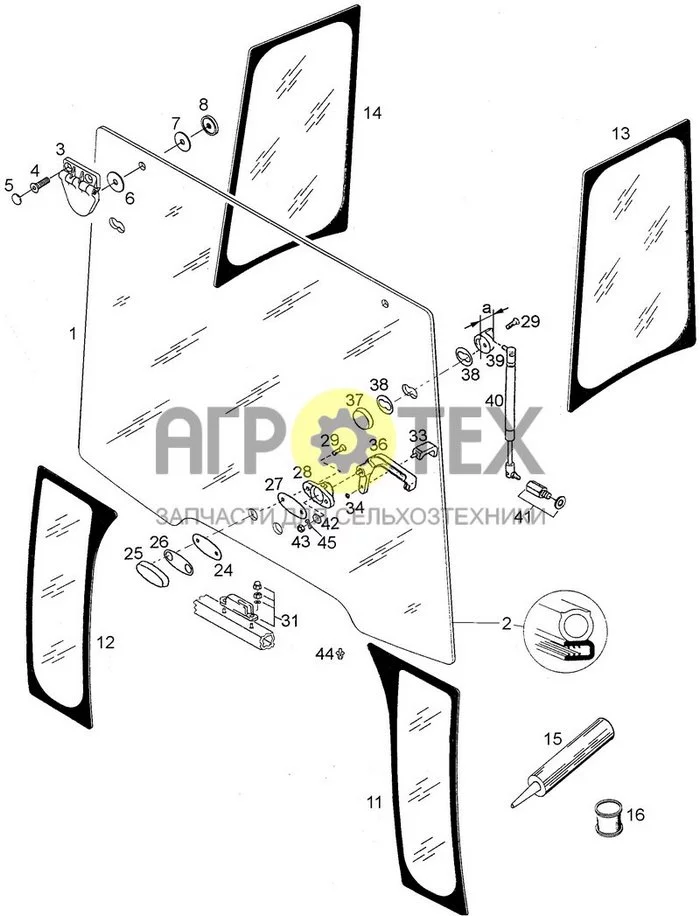 09B-33[01] - PLANTA-УЗКОЕ ЛОБОВОЕ И БОКОВЫЕ СТЕКЛА КАБИНЫ (№42 на схеме)