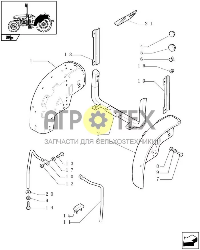 1.92.87[02] - MUDGUARDS AND FOOTBOARDS - L/CAB (№14 на схеме)