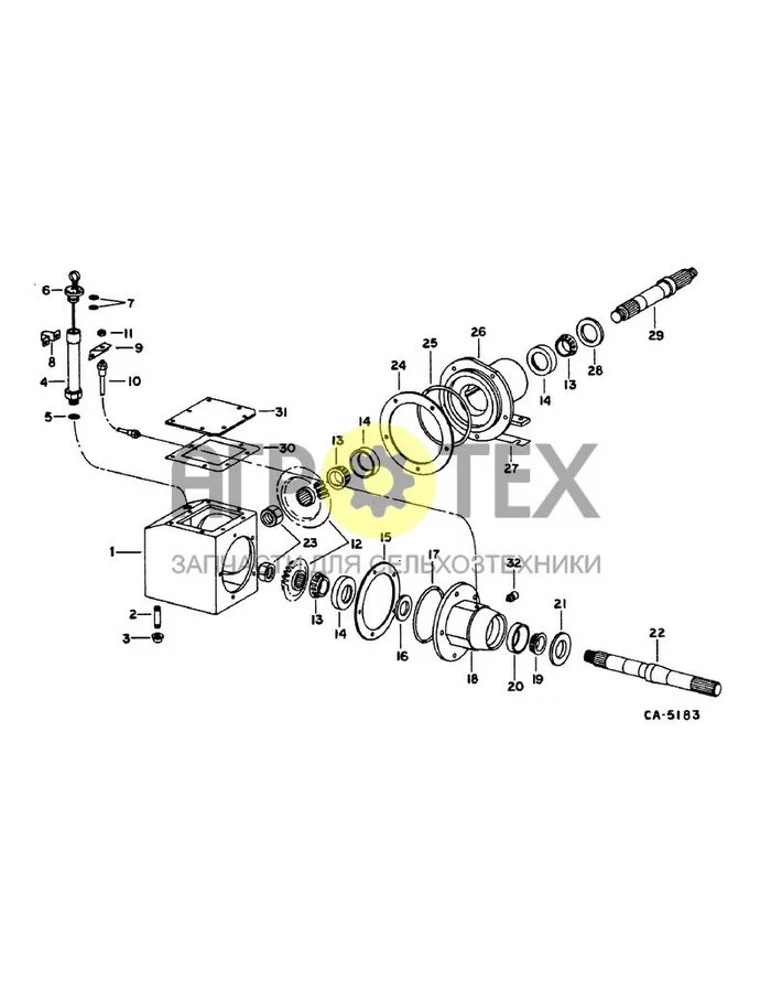 07-11 - DRIVE TRAIN, FEEDER DRIVE FORWARD GEAR CASE (№22 на схеме)