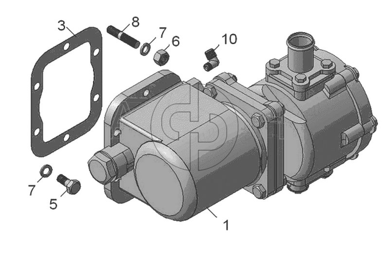 5511-4202001-20 Установка коробки отбора мощности с насосом (№10 на схеме)
