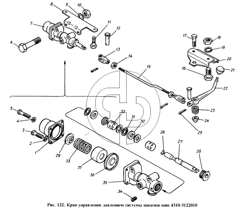 №12 (4310 - Кран управления давлением системы накачивания шин)