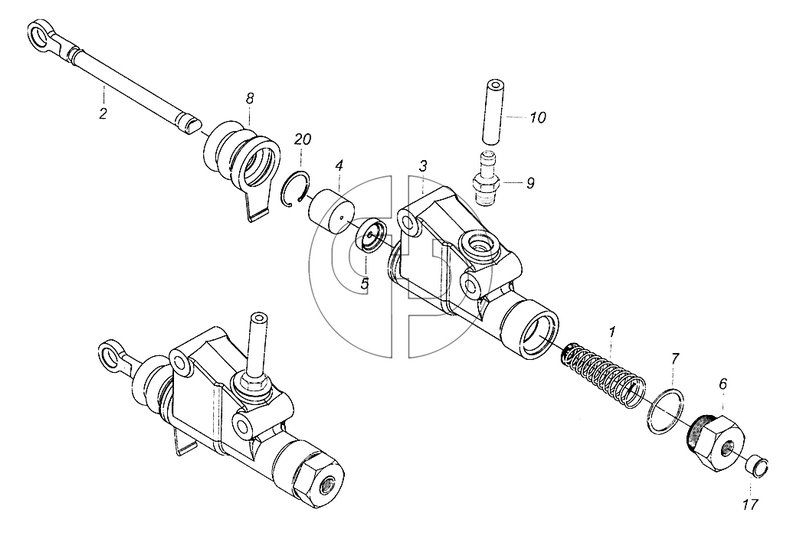 5320-1602510-10 Главный цилиндр управления сцеплением (№2 на схеме)